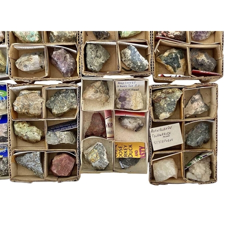 76 - A collection of 108 named Cornish mineral specimens. To include amethyst Hawkstor Pit, axinite Botal... 