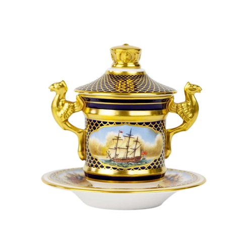 763 - A Spode limited edition 'The Shipwrights Cup' and saucer dish. Number 425 of 500, height 12cm; anoth... 