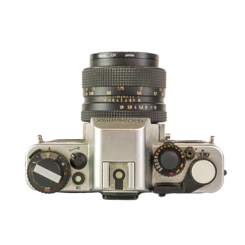 80 - A Rolleiflex SL35 E camera. Fitted with a Rollei-HFT Planar 1,8/50 lens together with a Zeiss Ikon N... 