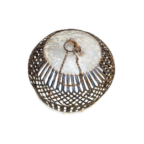 806 - An Indian metal domed animal cage. With lattice design, diameter 67cm.