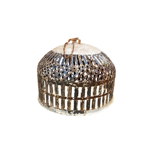 819 - An Indian metal domed animal cage. With lattice design, diameter 71cm.