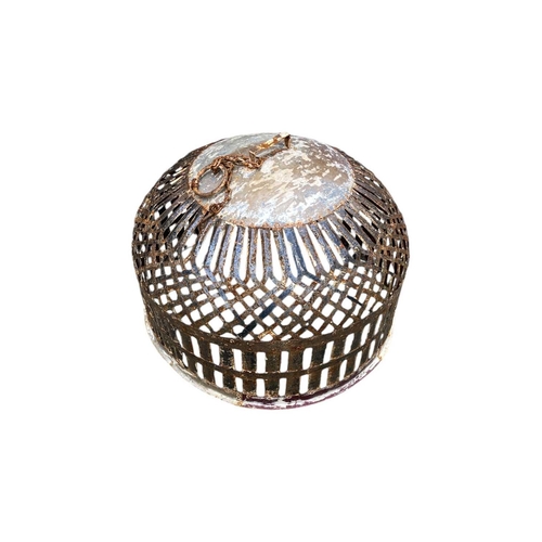 829 - An Indian metal domed animal cage. With lattice design diameter 66cm.