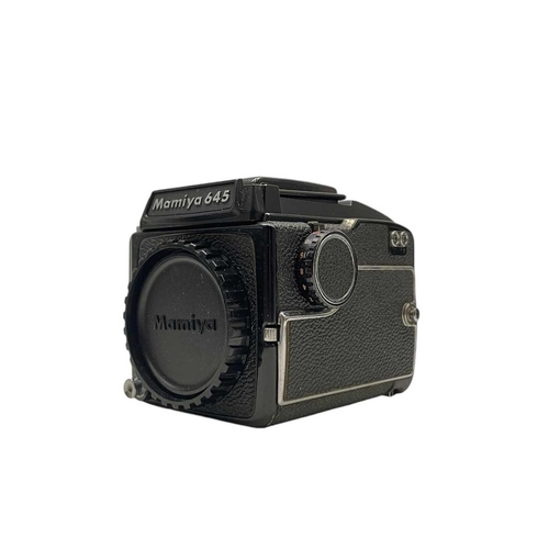 93 - A Mamiya M 645 Prism Finder medium format camera body. Fitted with a Mamiya-Sekor 80mm lens together... 