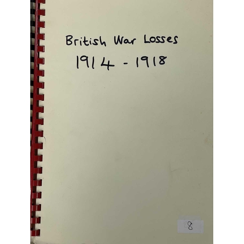 109 - Reference and Ships Lost Twenty works All facsimile (or photocopies), ring bound. ‘Prizes of War - W... 