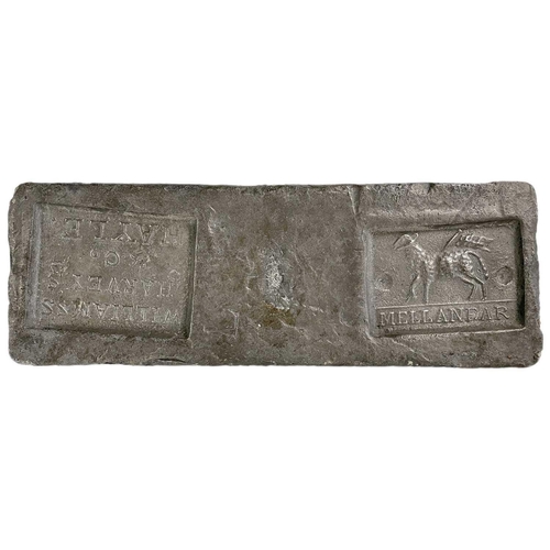 11 - SS. Cheerful, wrecked 20th July 1885 Ingot of pure Cornish tin Double stamped with a cast Lamb and F... 