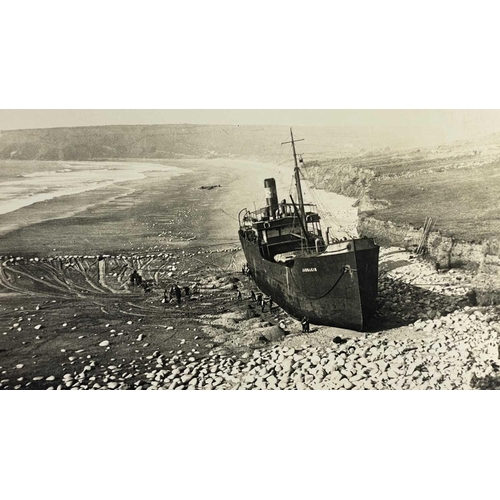 159 - Shipwreck Photographs Porthleven, Loe Bar, Praa Sands, Perranuthnoe, Prussia Cove HMS. Anson. 32-pon... 