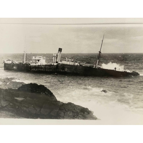 166 - Shipwreck Photographs North Cornwall, Pendeen, St. Ives &c. &c. Four postcards showing the 'Alarcity... 