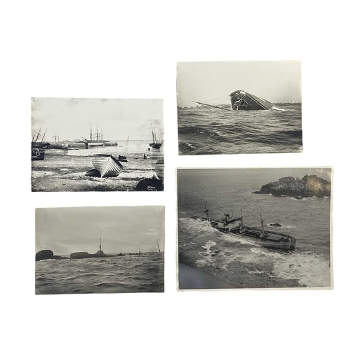 168 - Shipwreck Photographs The Isles of Scilly The 'ss.Brinkburn' aground on Maiden Bower, Bryher, 15th D... 