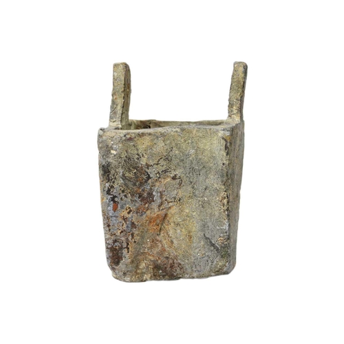 17 - HMS. Schiedam, lost in Gunwalloe, 1684 A lead container or possibly a ‘counter-weight’ (?). Square w... 