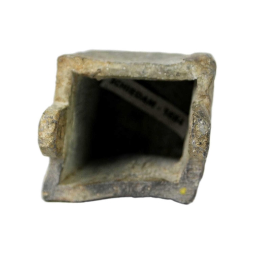 17 - HMS. Schiedam, lost in Gunwalloe, 1684 A lead container or possibly a ‘counter-weight’ (?). Square w... 