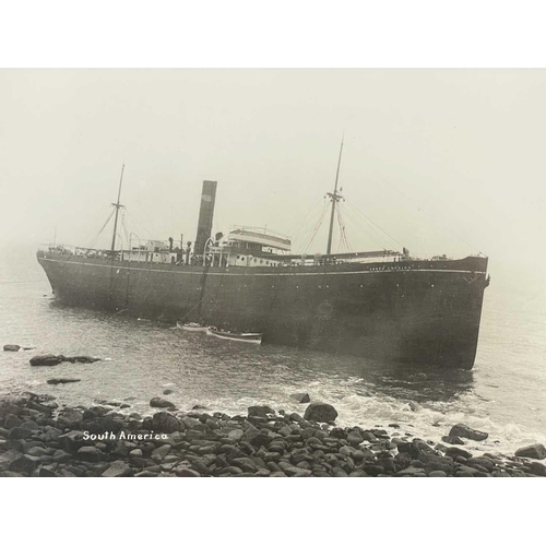 183 - Shipwreck Photographs Fowey, Looe, St Loy &c. &c. Three views of the 'South America', wrecked at St ... 