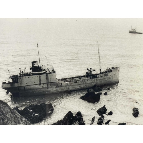 183 - Shipwreck Photographs Fowey, Looe, St Loy &c. &c. Three views of the 'South America', wrecked at St ... 