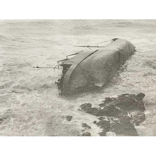 183 - Shipwreck Photographs Fowey, Looe, St Loy &c. &c. Three views of the 'South America', wrecked at St ... 