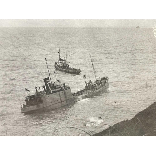 183 - Shipwreck Photographs Fowey, Looe, St Loy &c. &c. Three views of the 'South America', wrecked at St ... 