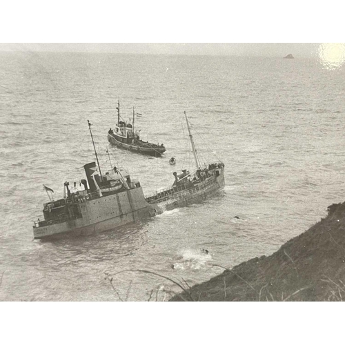 183 - Shipwreck Photographs Fowey, Looe, St Loy &c. &c. Three views of the 'South America', wrecked at St ... 