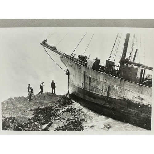 183 - Shipwreck Photographs Fowey, Looe, St Loy &c. &c. Three views of the 'South America', wrecked at St ... 