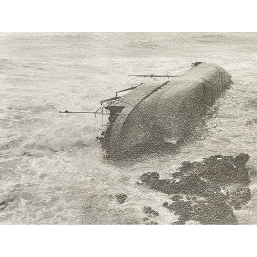 183 - Shipwreck Photographs Fowey, Looe, St Loy &c. &c. Three views of the 'South America', wrecked at St ... 