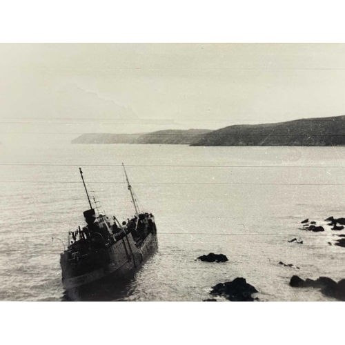 183 - Shipwreck Photographs Fowey, Looe, St Loy &c. &c. Three views of the 'South America', wrecked at St ... 