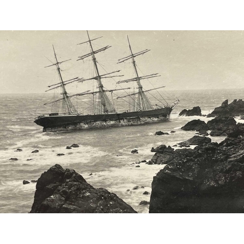 186 - Shipwreck Photographs The Lizard, Porthoustock, Coverack &c. &c. Five masted German owned schooner '... 