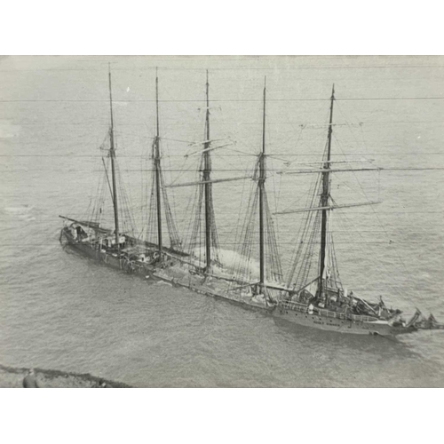 186 - Shipwreck Photographs The Lizard, Porthoustock, Coverack &c. &c. Five masted German owned schooner '... 