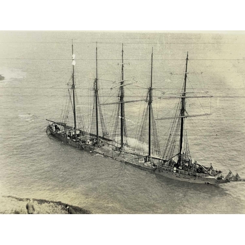 186 - Shipwreck Photographs The Lizard, Porthoustock, Coverack &c. &c. Five masted German owned schooner '... 