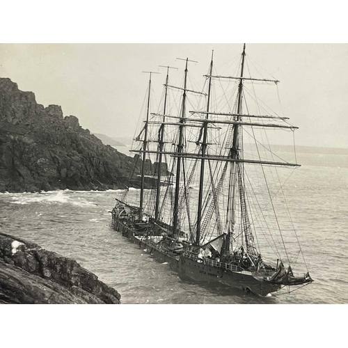 186 - Shipwreck Photographs The Lizard, Porthoustock, Coverack &c. &c. Five masted German owned schooner '... 