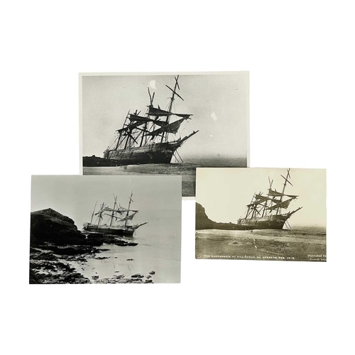 187 - Shipwreck Photographs Falmouth, Maenporth, St. Mawes &c. &c. The steel barque 'Andromeda' on Killyge... 