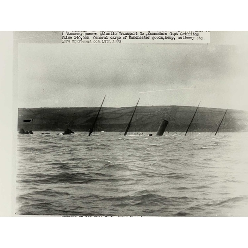 189 - Shipwreck Photographs The Lizard, Mullion, Gunwalloe &c. &c. Two views of the 'Olympe', beached at C... 