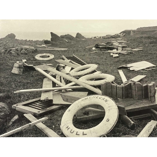 189 - Shipwreck Photographs The Lizard, Mullion, Gunwalloe &c. &c. Two views of the 'Olympe', beached at C... 