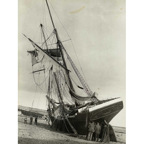 189 - Shipwreck Photographs The Lizard, Mullion, Gunwalloe &c. &c. Two views of the 'Olympe', beached at C... 