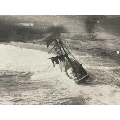 189 - Shipwreck Photographs The Lizard, Mullion, Gunwalloe &c. &c. Two views of the 'Olympe', beached at C... 