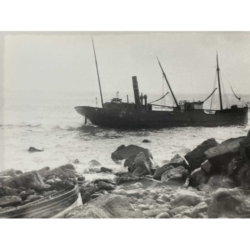 189 - Shipwreck Photographs The Lizard, Mullion, Gunwalloe &c. &c. Two views of the 'Olympe', beached at C... 