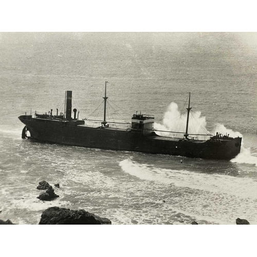 189 - Shipwreck Photographs The Lizard, Mullion, Gunwalloe &c. &c. Two views of the 'Olympe', beached at C... 