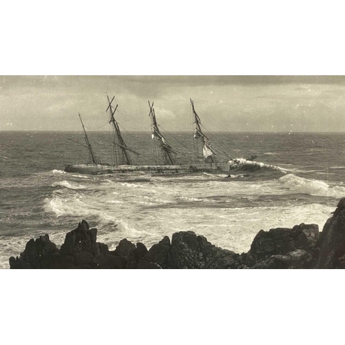 189 - Shipwreck Photographs The Lizard, Mullion, Gunwalloe &c. &c. Two views of the 'Olympe', beached at C... 