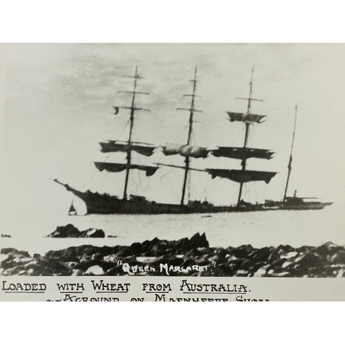 189 - Shipwreck Photographs The Lizard, Mullion, Gunwalloe &c. &c. Two views of the 'Olympe', beached at C... 