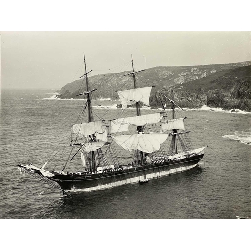 191 - Shipwreck Photographs An elevated port bow view, taken from the cliffs, of the three masted sailing ... 