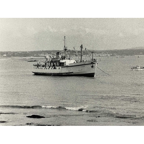 191 - Shipwreck Photographs An elevated port bow view, taken from the cliffs, of the three masted sailing ... 