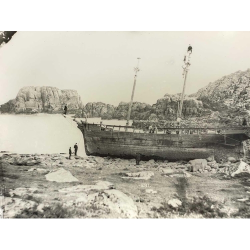 193 - Shipwreck Photographs The Islands of Scilly Two views of the Landing Craft (Tank) 'LCT.354', driven ... 