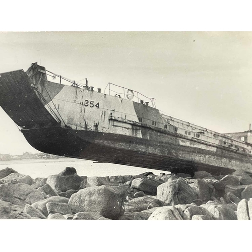 193 - Shipwreck Photographs The Islands of Scilly Two views of the Landing Craft (Tank) 'LCT.354', driven ... 