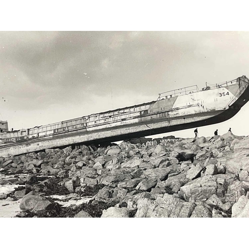 193 - Shipwreck Photographs The Islands of Scilly Two views of the Landing Craft (Tank) 'LCT.354', driven ... 