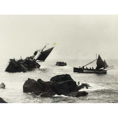 193 - Shipwreck Photographs The Islands of Scilly Two views of the Landing Craft (Tank) 'LCT.354', driven ... 