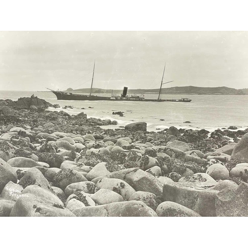 193 - Shipwreck Photographs The Islands of Scilly Two views of the Landing Craft (Tank) 'LCT.354', driven ... 