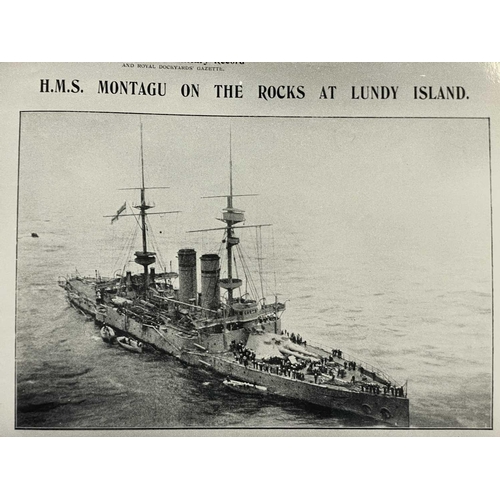 201 - HMS Montague, Lundy Island, 1906 Gibson of the Scilly Islands stamp to versos Positioned on Shutter'... 