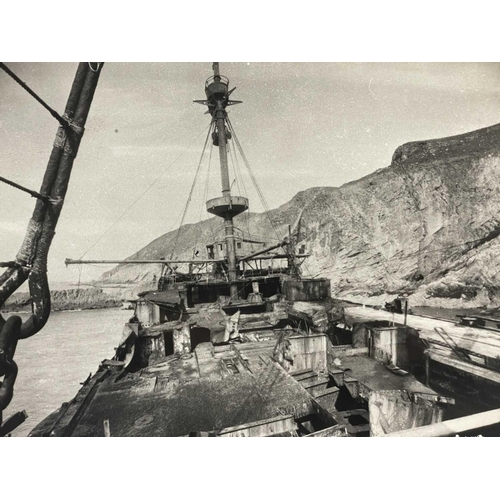 201 - HMS Montague, Lundy Island, 1906 Gibson of the Scilly Islands stamp to versos Positioned on Shutter'... 