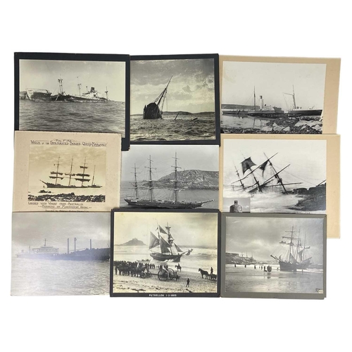 207 - Shipwreck Photographs A collection of (Mostly) good quality later prints by Gibson Most backed onto ... 