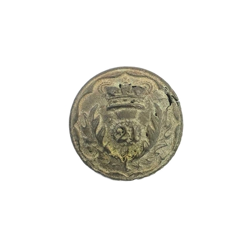 30 - SS. Czar, lost on Vrogue Rock, Lizard Point, Cornwall, 1859 A Brass army uniform button, 21st Regime... 