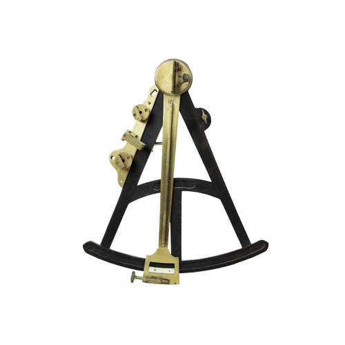 37 - Ebony and brass octant, navigational instrument, c. early 19th century. Complete with all filters an... 