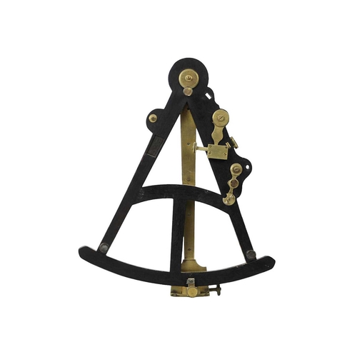 37 - Ebony and brass octant, navigational instrument, c. early 19th century. Complete with all filters an... 