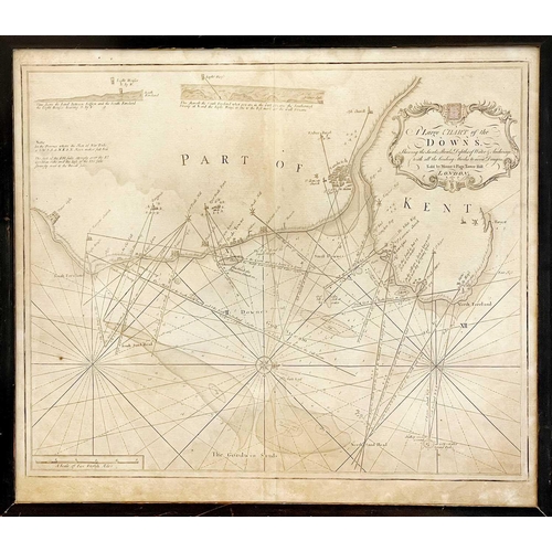 68 - Captain Grenville Collins A Large Chart of the Downs, showing the Sands, Shoals, Depths of Water & A... 