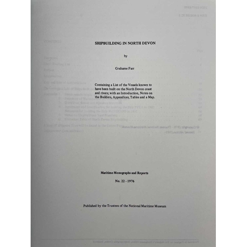 70 - The Richard Larn Archive 'Ship Building in North Devon,' Maritime Monographs and Reports, No.22, 197... 